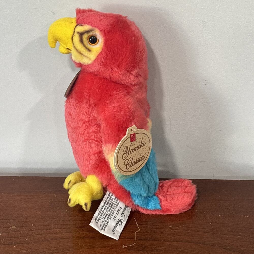 Russ Yomiko Classics Parrot Colorful Macaw Stuffed Animal Plush Rainbow Tags